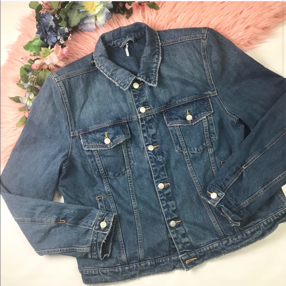 Free People Denim Oversized Trucker Jean Jacket